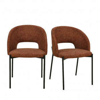 Soren - Lot de 2 chaises en tissu et métal