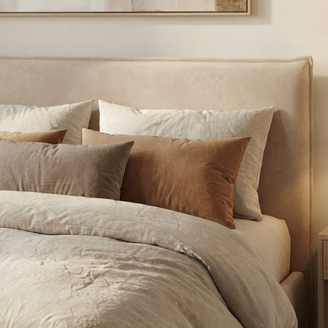 Cama -  Lit coffre en tissu 160x200cm
