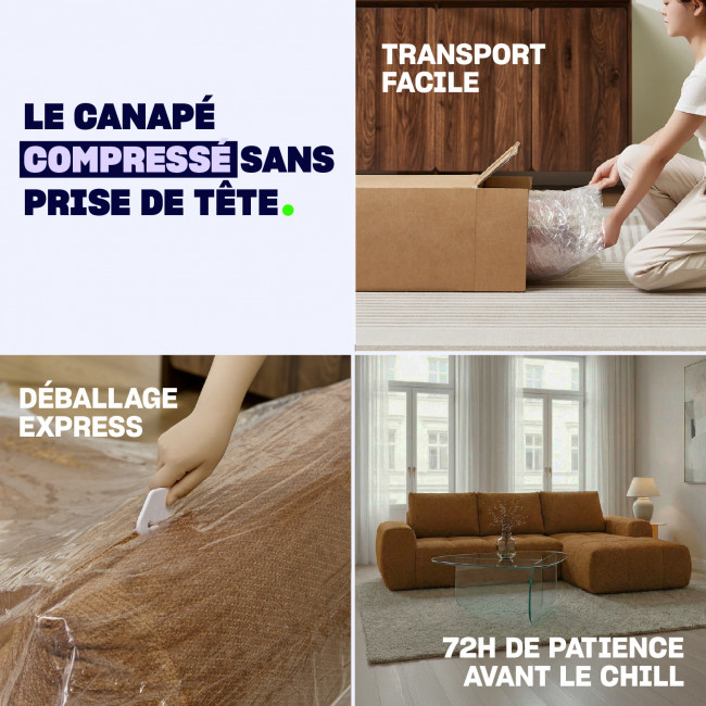 Louis - Canapé d'angle gauche en tissu