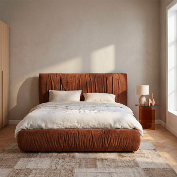 Livia - Lit coffre en tissu 160x200cm
