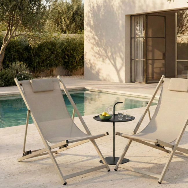Sivo - Table d'appoint indoor/outdoor ronde en métal ø38cm