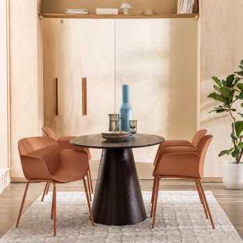 Acapulco - Lot de 4 fauteuils de table intérieur et extérieur en plastique et métal
