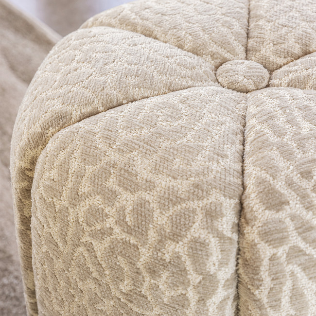Flower - Pouf en tissu imprimé animal ø38cm
