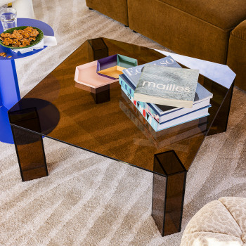 Remo - Table basse carrée en verre 80x80cm