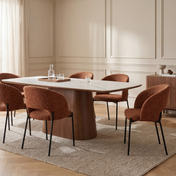 Soren - Lot de 2 chaises en tissu et métal