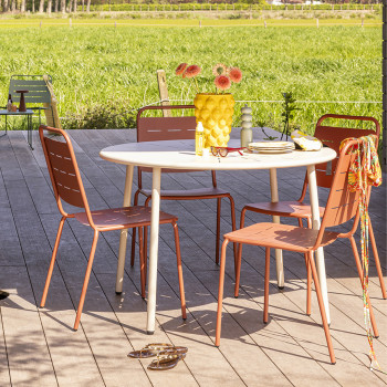 Aria - Lot de 4 chaises de jardin en métal