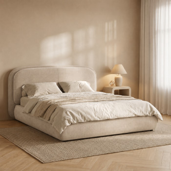 Claudie - Lit coffre en tissu 160x200cm