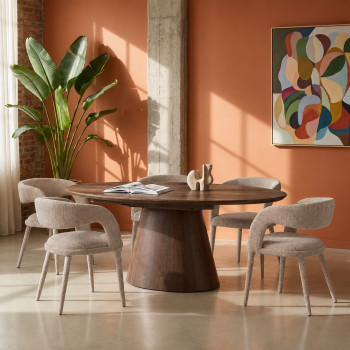 Romy - Lot de 2 fauteuils de table en tissu