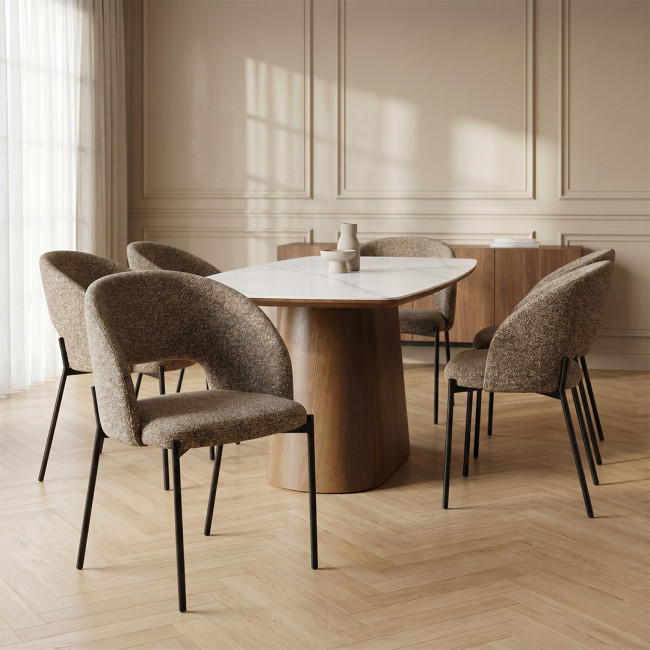 Soren - Lot de 2 chaises en tissu et métal