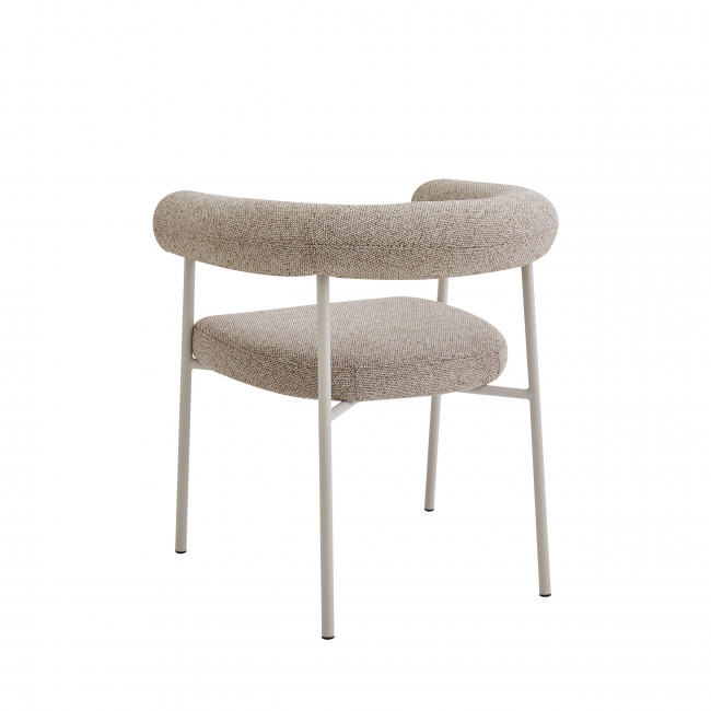 Olympe - Lot de 2 fauteuils de table en tissu pieds beige