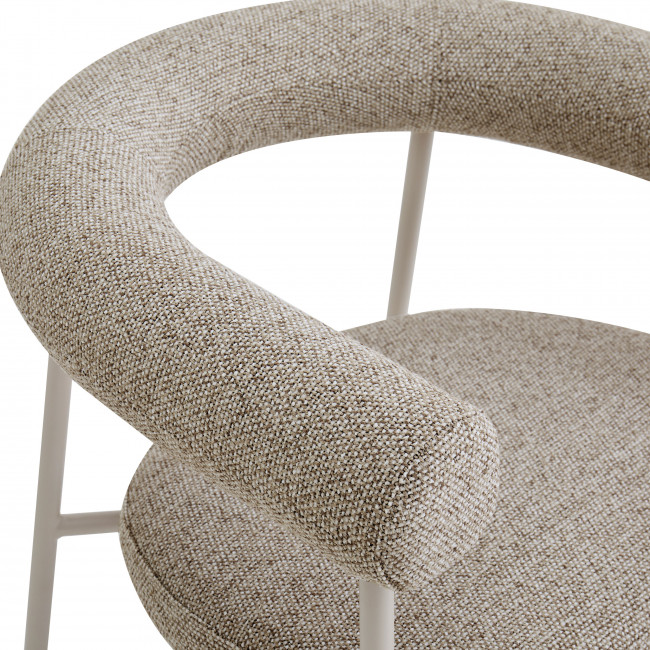Olympe - Lot de 2 fauteuils de table en tissu pieds beige