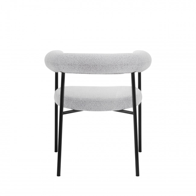 Olympe - Lot de 2 fauteuils de table en tissu bouclette et métal