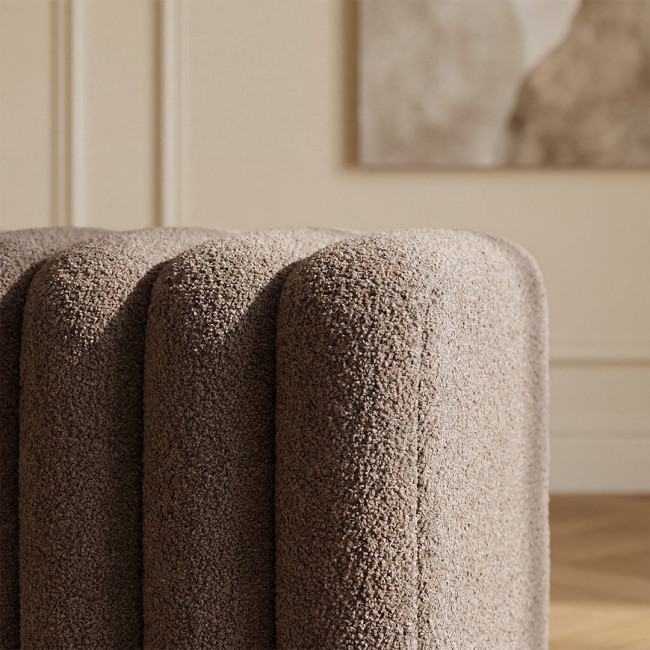 Leto - Banc rembourré en tissu bouclette L79cm