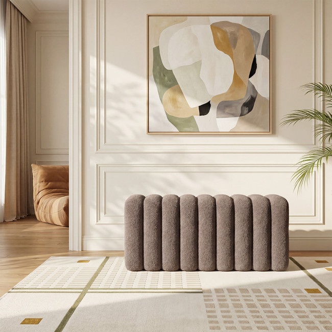 Leto - Banc rembourré en tissu bouclette L79cm