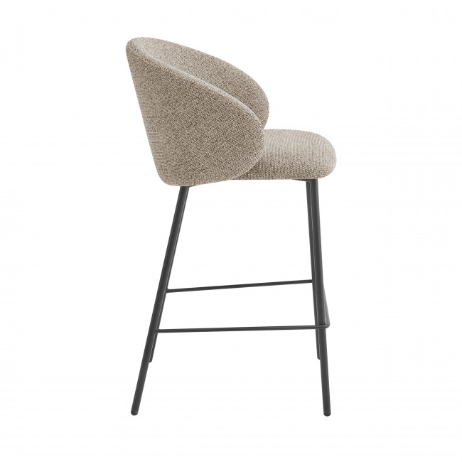 Valom - Lot de 2 tabourets de bar en tissu et métal H66cm
