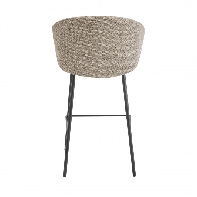 Valom - Lot de 2 tabourets de bar en tissu et métal H66cm