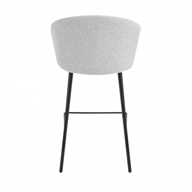 Valom - Lot de 2 chaises de bar en tissu bouclette et métal H66cm