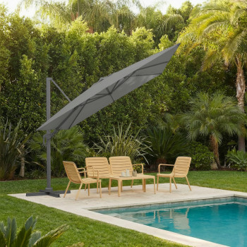 Veya - Parasol carré déporté en aluminium 3x3m	