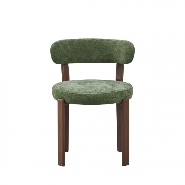 Izzy - Lot de 2 chaises en tissu piètement effet bois foncé