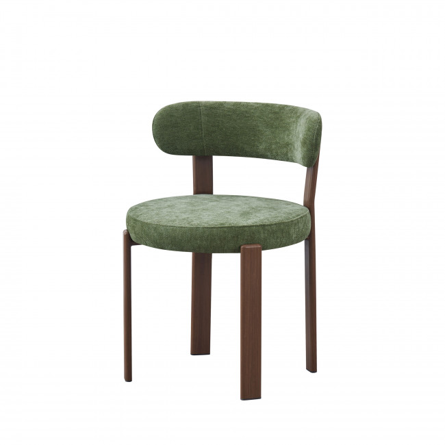 Izzy - Lot de 2 chaises en tissu piètement effet bois foncé