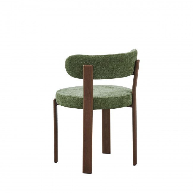 Izzy - Lot de 2 chaises en tissu piètement effet bois foncé