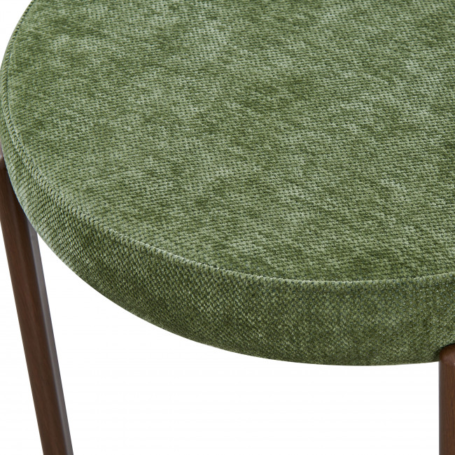 Izzy - Lot de 2 chaises en tissu piètement effet bois foncé