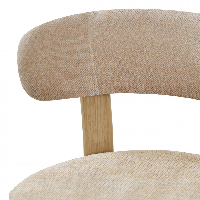 Izzy - Lot de 2 chaises en tissu piètement effet bois clair