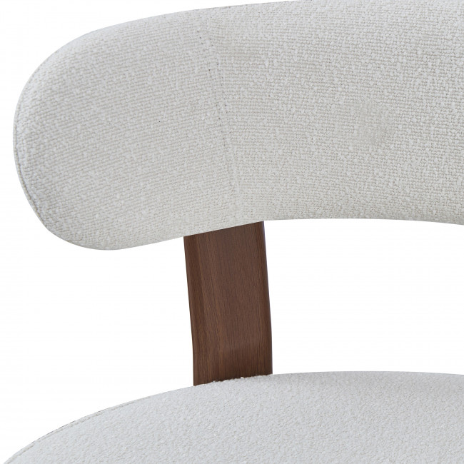 Izzy - Lot de 2 chaises en tissu bouclette piètement effet bois foncé