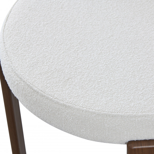 Izzy - Lot de 2 chaises en tissu bouclette piètement effet bois foncé