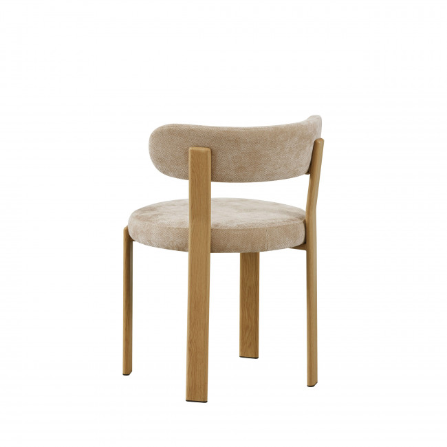 Izzy - Lot de 2 chaises en tissu piètement effet bois clair