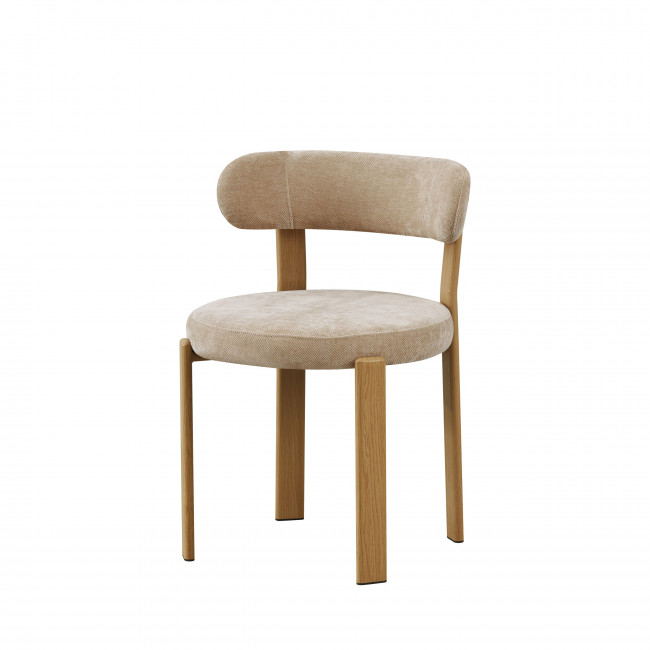 Izzy - Lot de 2 chaises en tissu piètement effet bois clair