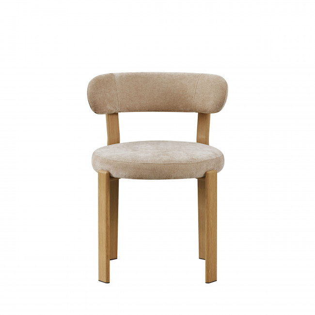 Izzy - Lot de 2 chaises en tissu piètement effet bois clair