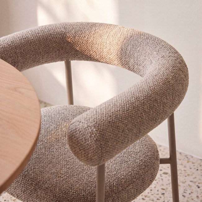 Olympe - Lot de 2 fauteuils de table en tissu pieds beige