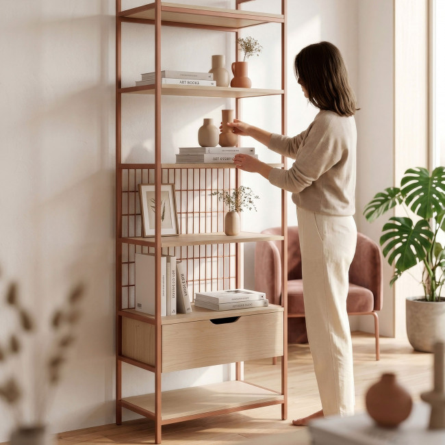Aqaba - Kit dressing modulable en métal et bois L60xH179,5cm 