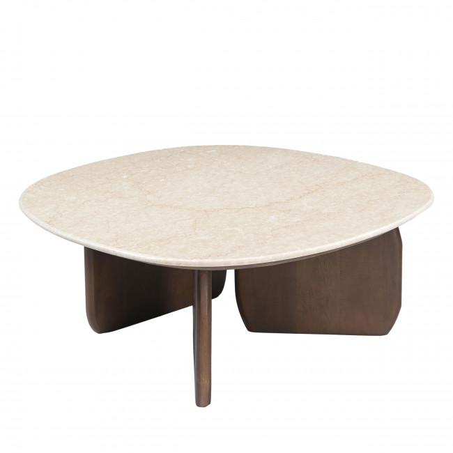 Dalila - Table basse en marbre et bois massif