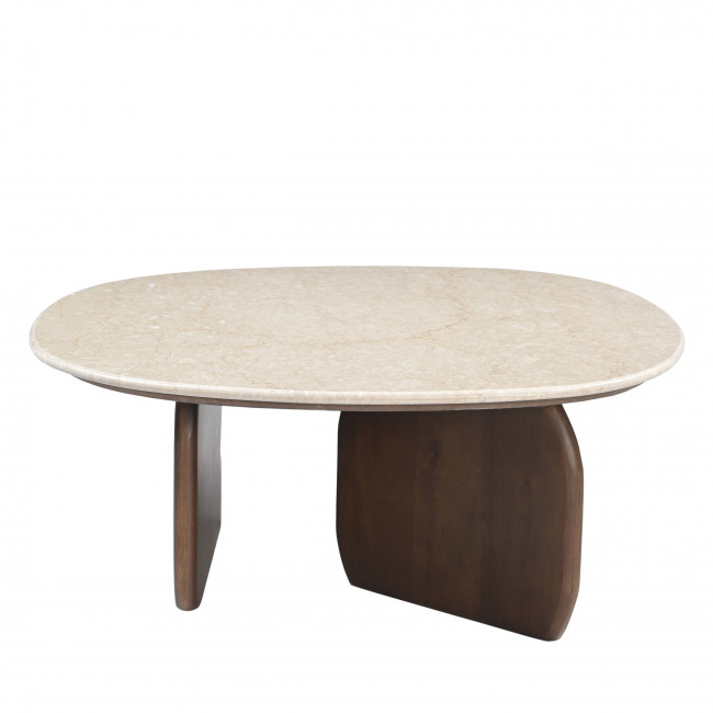 Dalila - Table basse en marbre et bois massif