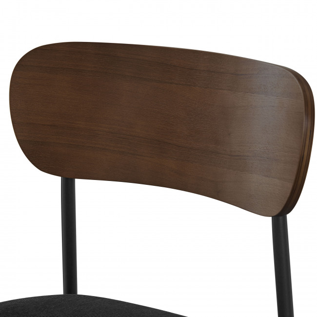 Jess - Lot de 2 chaises en bois foncé velours côtelé et métal 