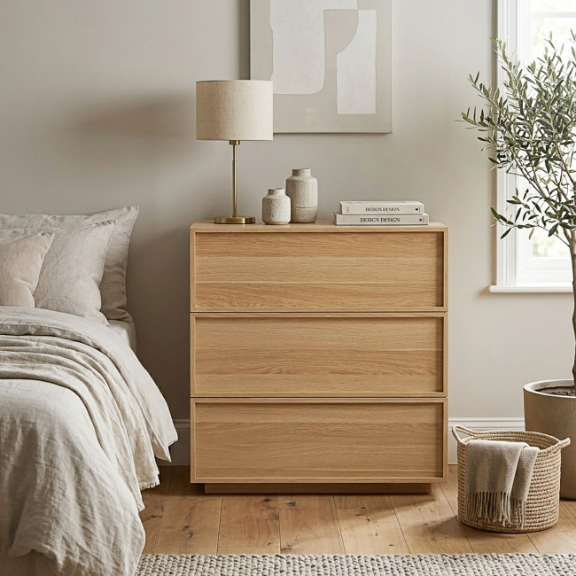 Joy - Commode 3 tiroirs en bois L85cm