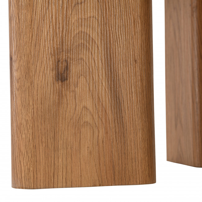 Sylina - Table basse organique effet béton et bois L130cm