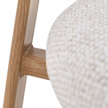Lunara - Lot de 2 chaises de bar en tissu piètement effet bois clair H65cm