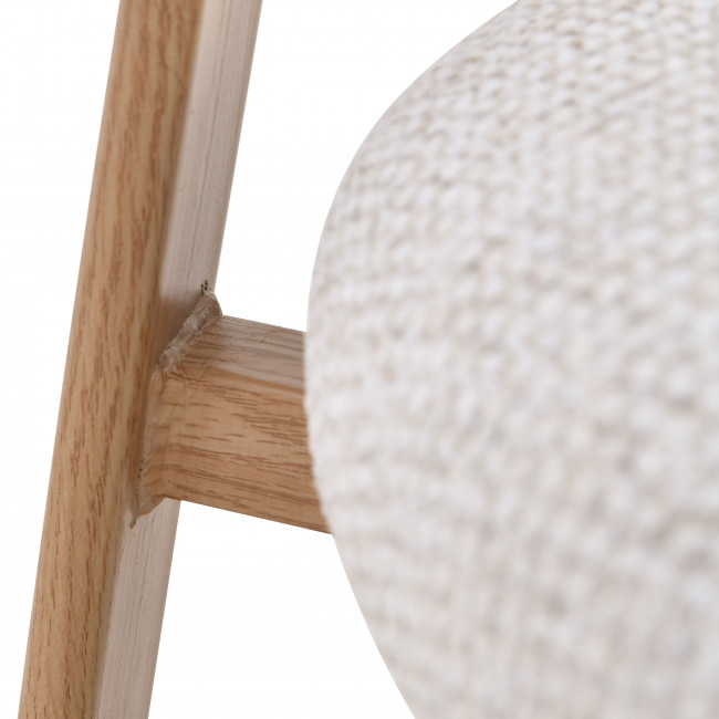 Lunara - Lot de 2 chaises de bar en tissu piètement effet bois clair H65cm