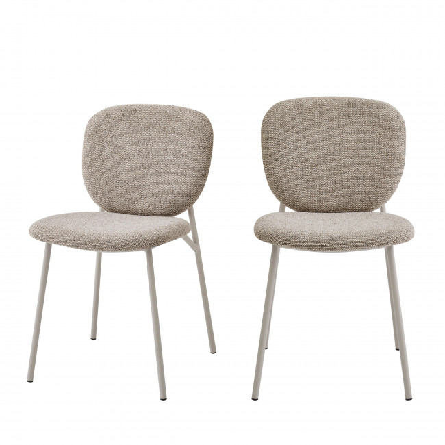 Dalby - Lot de 2 chaises en tissu pieds beiges