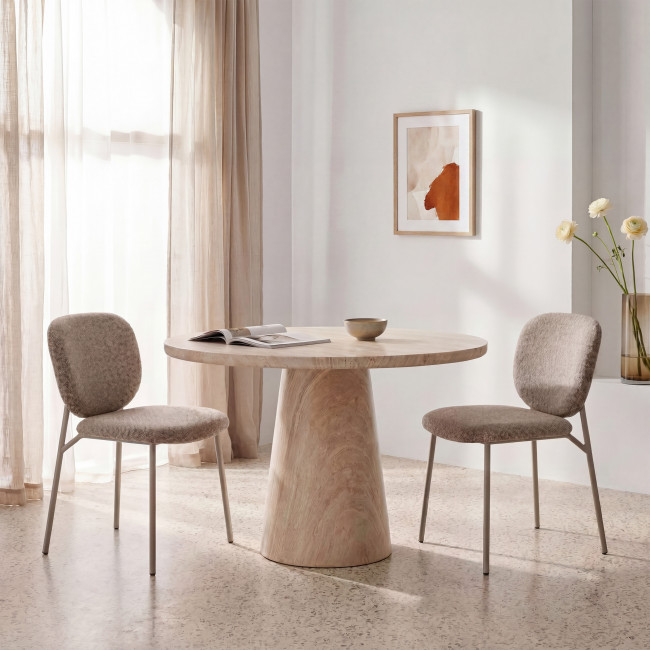 Dalby - Lot de 2 chaises en tissu pieds beiges
