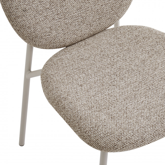 Dalby - Lot de 2 chaises en tissu pieds beiges