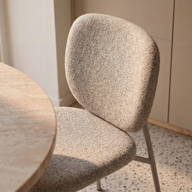 Dalby - Lot de 2 chaises en tissu pieds beiges