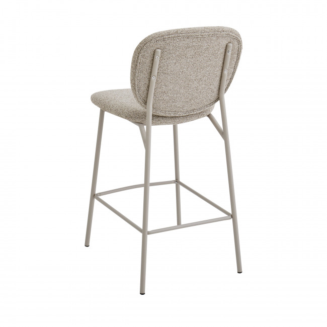 Dalby - Lot de 2 tabourets de bar en tissu pieds beiges H65cm