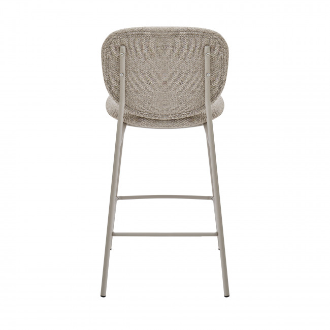 Dalby - Lot de 2 tabourets de bar en tissu pieds beiges H65cm