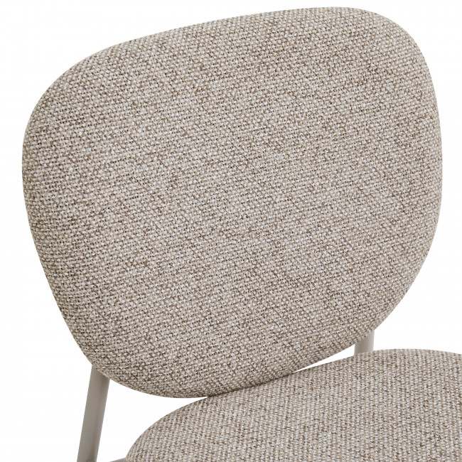 Dalby - Lot de 2 tabourets de bar en tissu pieds beiges H65cm