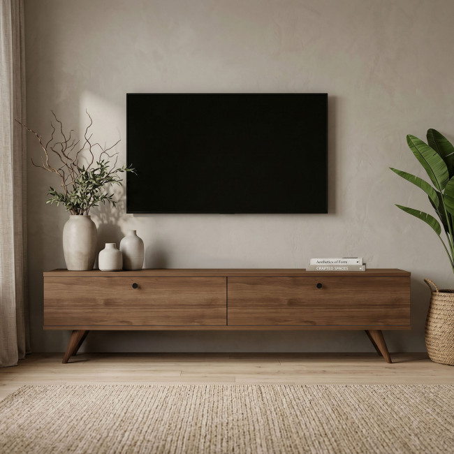 Yara - Meuble TV 2 portes en bois L160cm