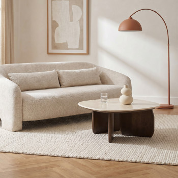 Dalila - Table basse en marbre et bois massif